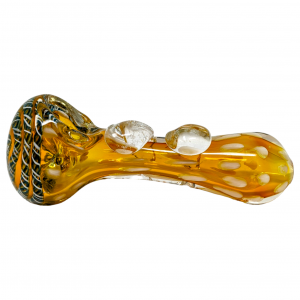5" Gold Fumed Stipple Art R4 Work Spoon Hand Pipe - 2Pk [YT26]
